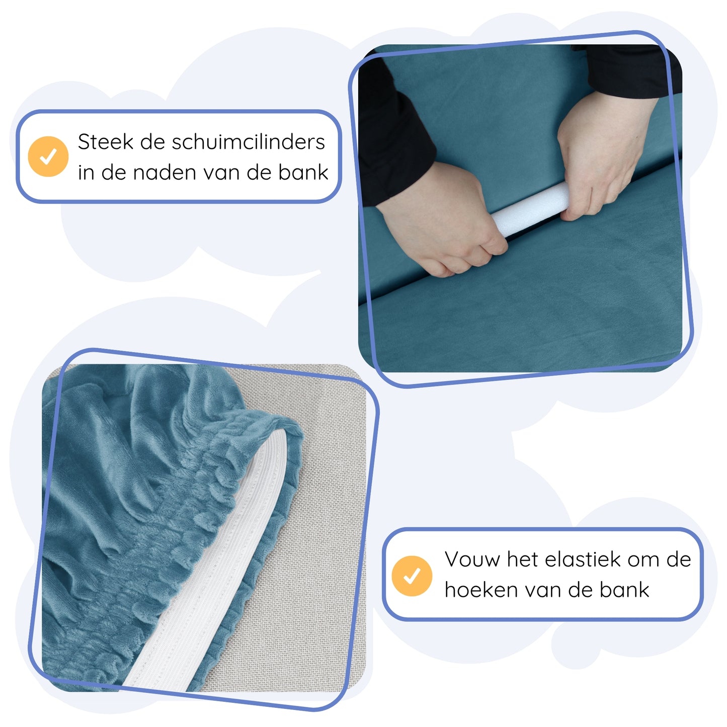 Bankhoes Zetelhoes Stretch Groen Turquoise