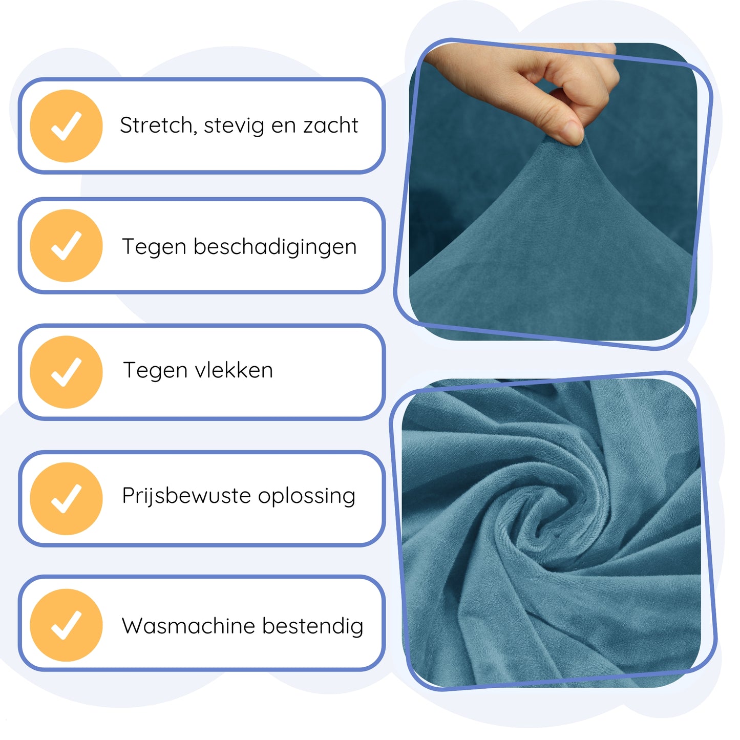 Bankhoes Zetelhoes Stretch Groen Turquoise