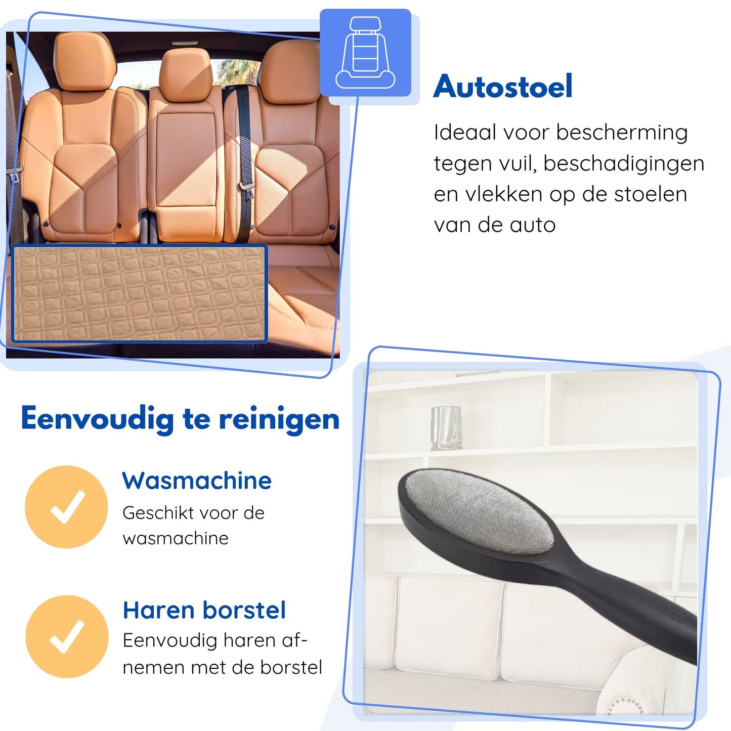 Hondendeken wasbaar voor hondenmand bank auto bed | Beige