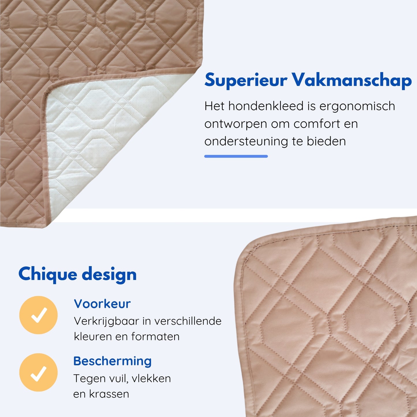 Hondendeken wasbaar voor hondenmand bank auto bed | Beige