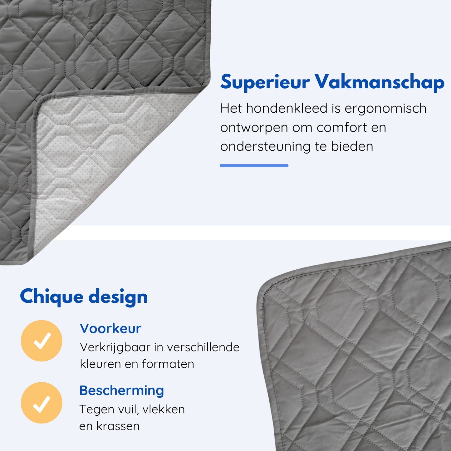 Hondendeken wasbaar voor hondenmand bank auto bed | Grijs