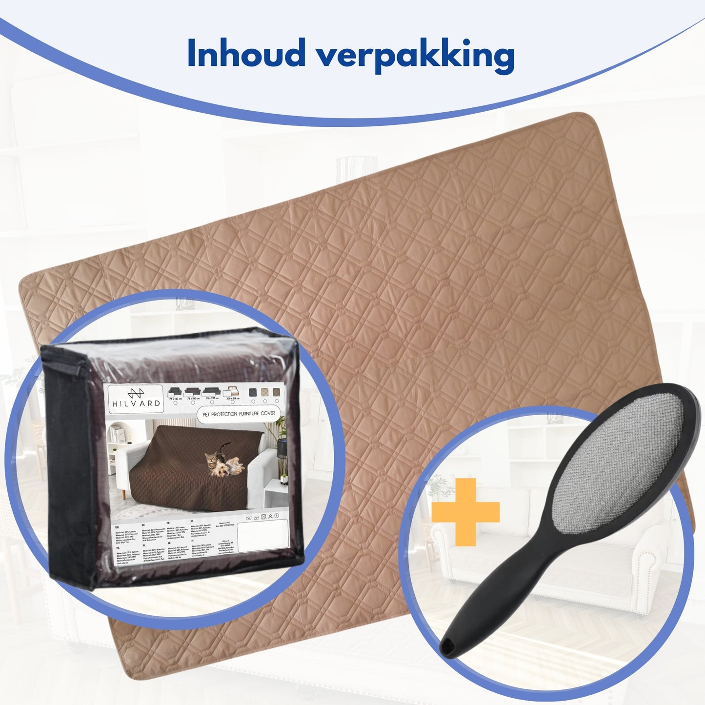 Hondendeken wasbaar voor hondenmand bank auto bed | Beige