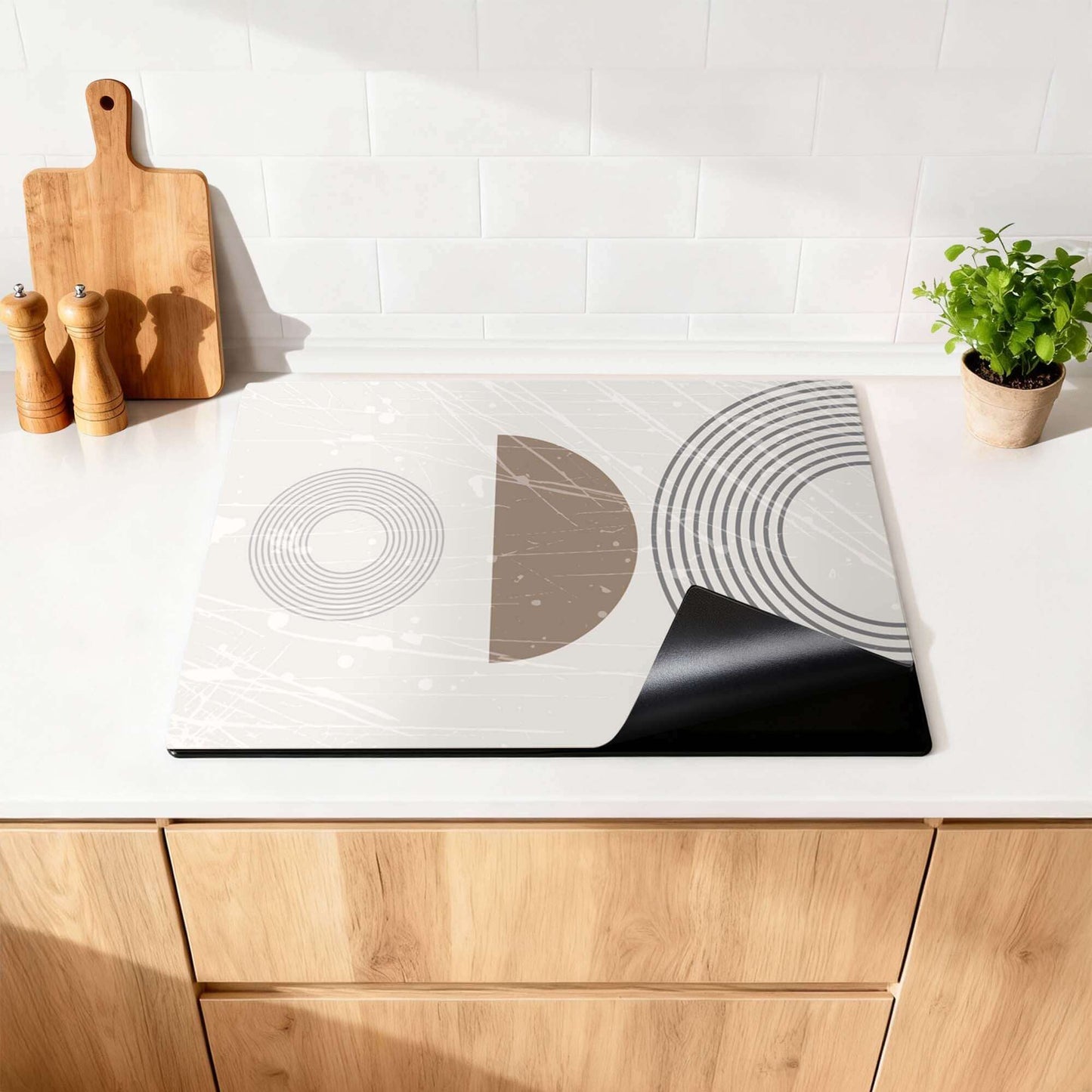 Minimal Waves – Japandi Inductie Beschermer