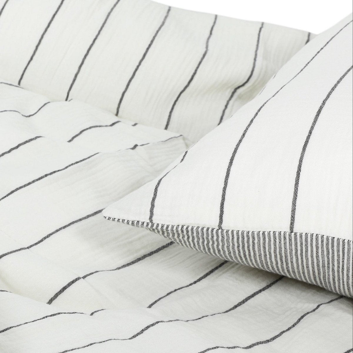 Dekbed beddengoed 100% Katoen | Wit gestreept