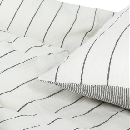 Dekbed beddengoed 100% Katoen | Wit gestreept