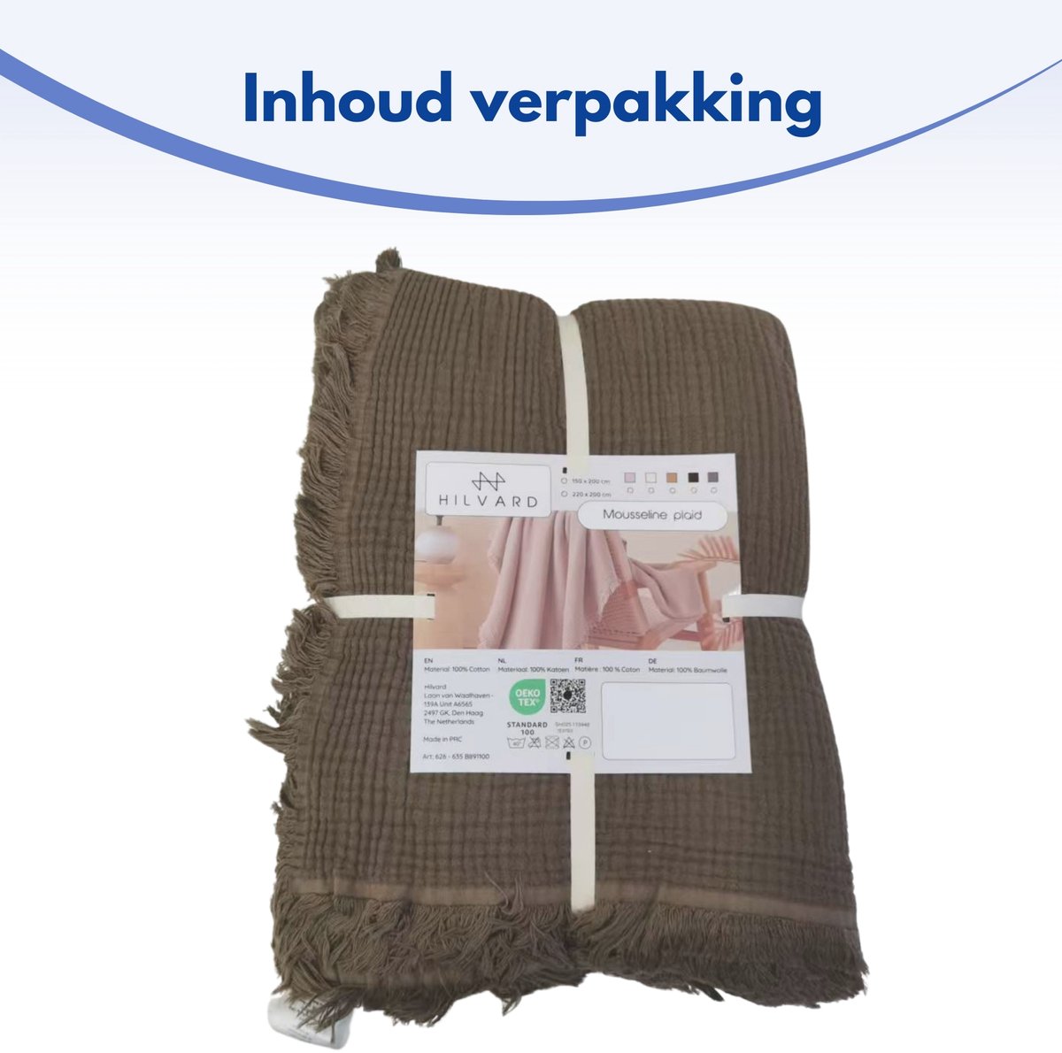 Mousseline deken | Bruin | 150x200 cm