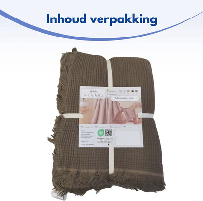 Mousseline deken | Bruin | 150x200 cm