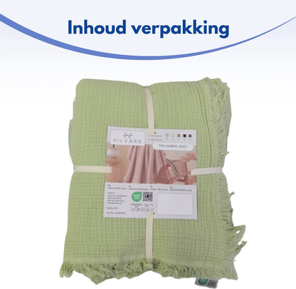 Mousseline deken | Lichtgroen | 150x200 cm