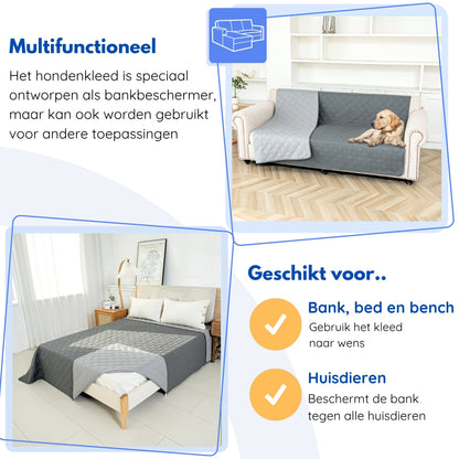 Hondendeken wasbaar voor hondenmand bank auto bed | Grijs