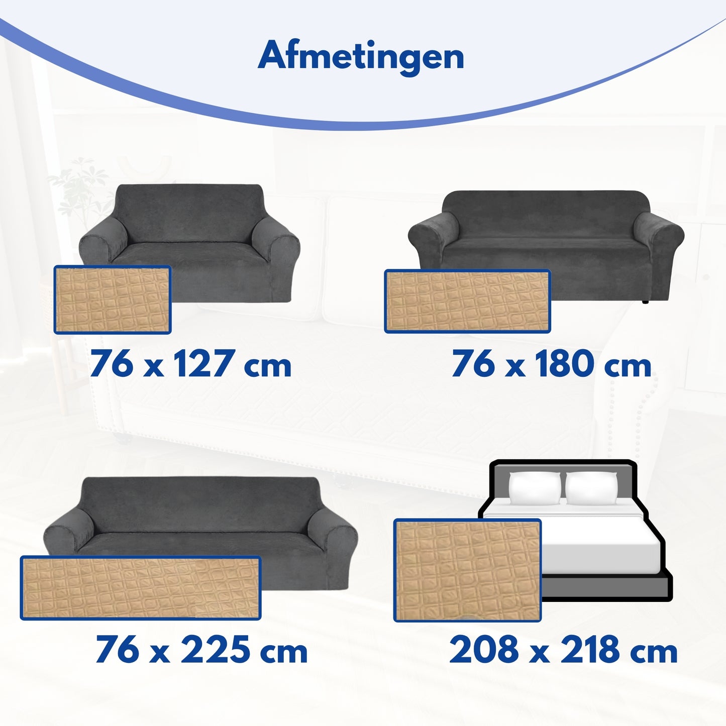 Hondendeken wasbaar voor hondenmand bank auto bed | Beige