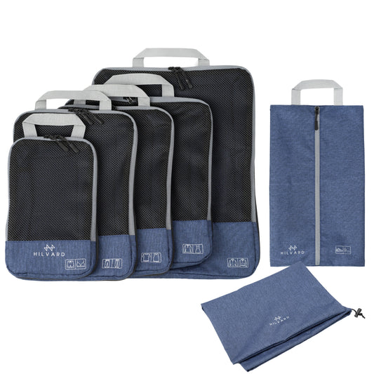 Hilvard Packing Cubes Blauw 7-set