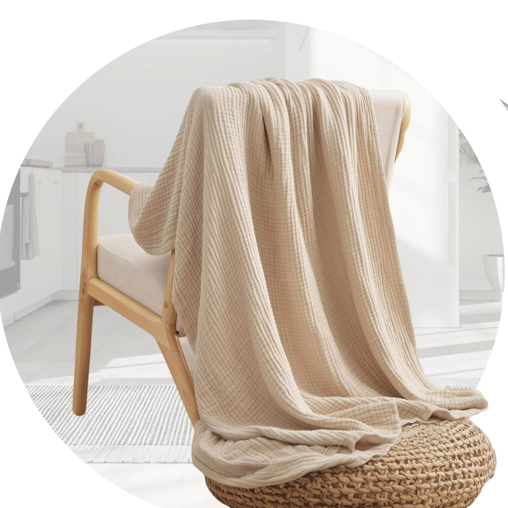 Mousseline deken | Beige | 150x200 cm