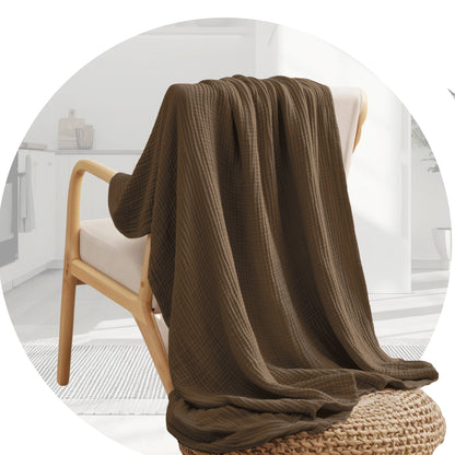 Mousseline deken | Bruin | 150x200 cm