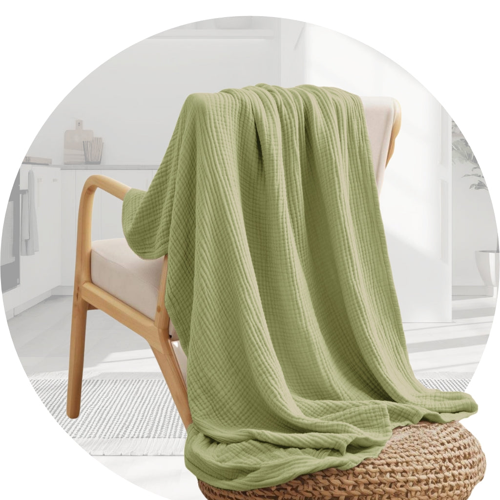 Mousseline deken | Lichtgroen | 150x200 cm