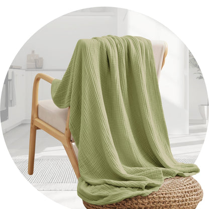 Mousseline deken | Lichtgroen | 150x200 cm