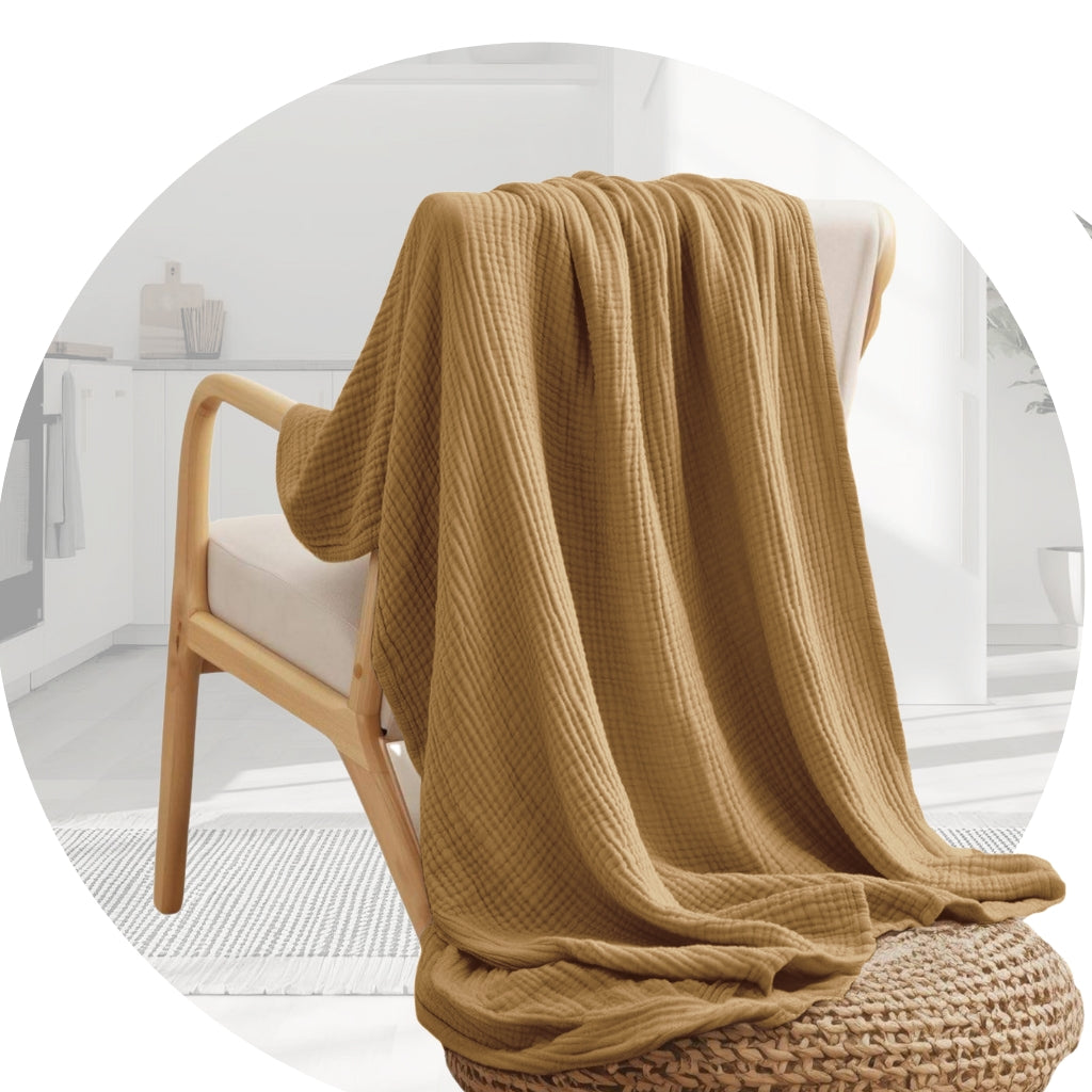 Mousseline deken | Zand | 150x200 cm