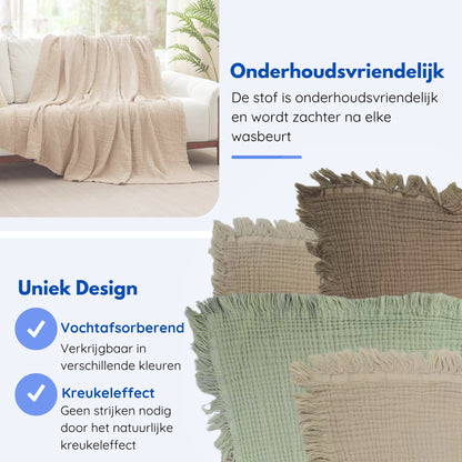 Mousseline deken | Zand | 150x200 cm