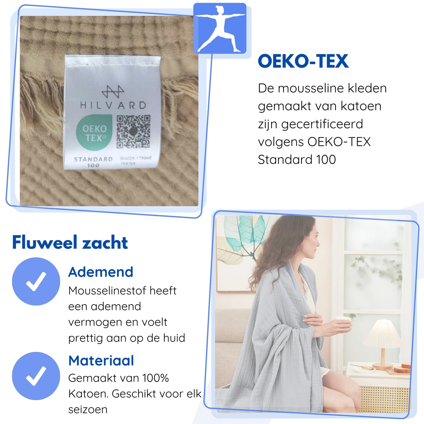 Mousseline deken | Zand | 150x200 cm